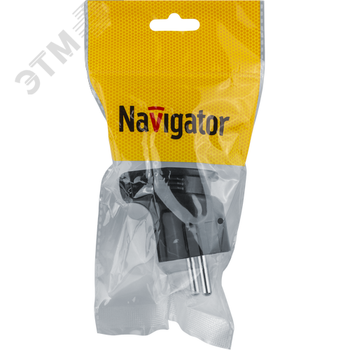 Вилка Navigator угловая с заземлением черная 61 363 NCA-PL04-16A-E-BL - фото 3