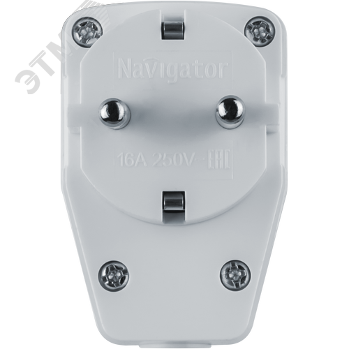 Вилка угловая с/з выключатель 16А белая - фото 2