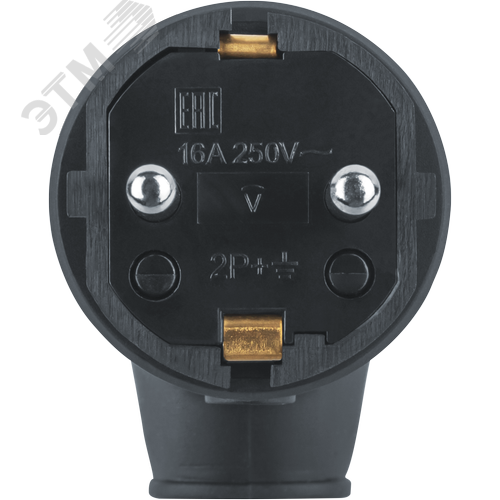 Вилка Navigator угловая с заземлением каучук черная 61 367 NCA-PLR01-16A-E-IP44-BL - фото 2