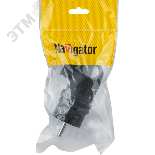 Вилка Navigator угловая с заземлением каучук черная 61 367 NCA-PLR01-16A-E-IP44-BL - фото 3