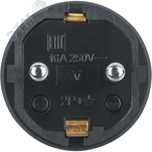 Вилка Navigator прямая с заземлением каучук черная 61 368 NCA-PLR02-16A-E-IP44-BL - фото 2