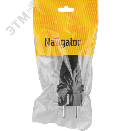 Вилка Navigator прямая с заземлением каучук черная 61 368 NCA-PLR02-16A-E-IP44-BL - фото 3
