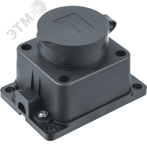 Розетка 61 370 NCA-BLR1-01-16A-E-IP44-BL настенная с заземлением черная каучук - фото 3