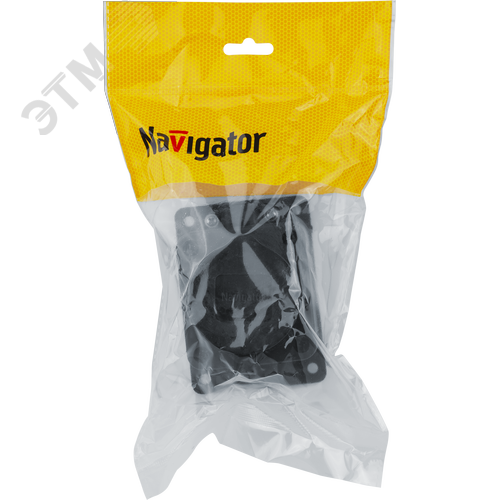 Розетка 61 370 NCA-BLR1-01-16A-E-IP44-BL настенная с заземлением черная каучук - фото 4