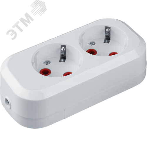 Колодка NCA-BL01-02-E-WH 2гн с/з пластик - фото 1