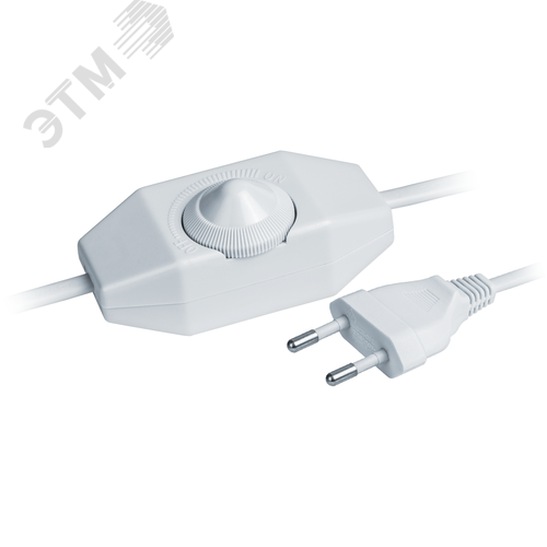 Шнур NPS-FS02-170-2x0.5WH 1.7м с выключателем диммером белый - фото 1