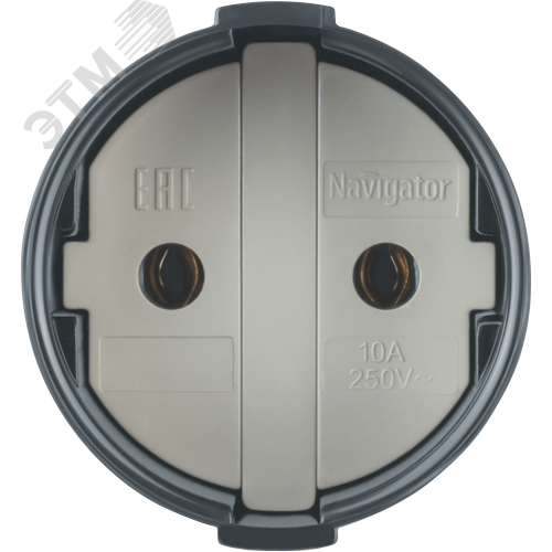 Розетка Navigator 61 717 NCA-SK01-10A-X-BL переносная б/з черная - фото 2
