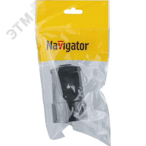 Розетка Navigator 61 717 NCA-SK01-10A-X-BL переносная б/з черная - фото 3