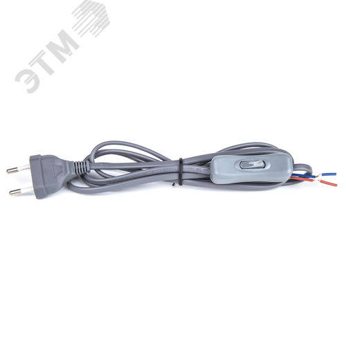 Шнур NPS-FS-170-2x0.5-GR 1.7м с выключателем серый - фото 2