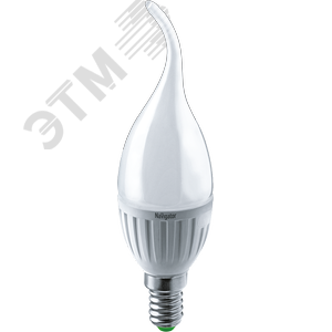 Лампа светодиодная LED 5вт E14 белый матовая свеча на ветру