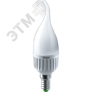 Лампа светодиодная LED 7вт E14 белый матовая свеча на ветру