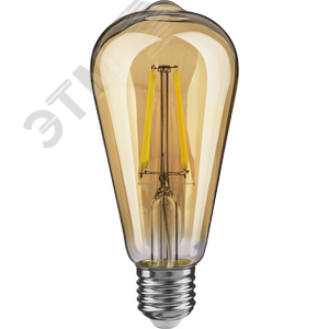 Лампа светодиодная LED 4вт E27 теплый ST64 ретро FILAMENT