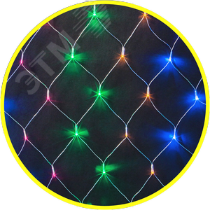 Изображение товара Гирлянда светодиодная новогодняя NGF-N01-240RGBY-12-2x1.5 м-230-TR-IP44 (шт)