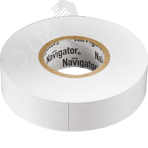 Изолента ПВХ бел 19мм 20м Navigator NIT-A19-20/WH