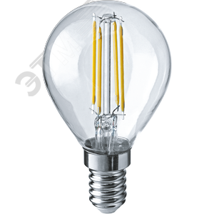 Лампа светодиодная LED 4вт Е14 теплый шар FILAMENT 71309 NLL-F-G45 Navigator Group