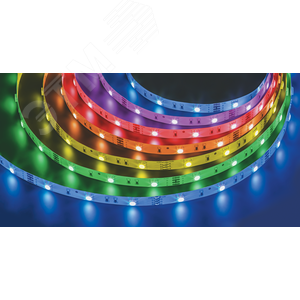 Лента светодиодная LEDх30/м 5м 7.2w/m 12в RGB
