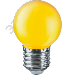 Лампа светодиодная LED 1вт Е27 желтый шар