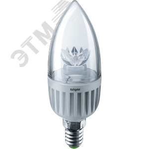 Лампа светодиодная LED 7вт Е14 теплый прозрачная свеча