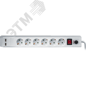 Фильтр сетевой NSP-USB-06-180-ESC-3x1 6 гнезд (1.8м)