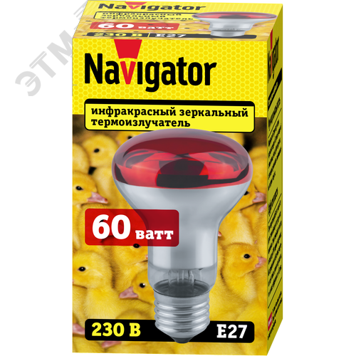 Изображение товара Термоизлучатель РН 60вт NI-R63-60-230-E27-ИКЗК (шт)