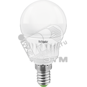 Лампа светодиодная LED 5вт Е14 теплая (шар)