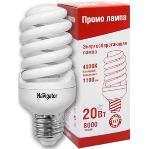 Лампа энергосберегающая КЛЛ 20/840 Е27 D46х113 спираль