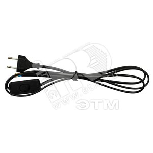 Шнур с выключателем 1.7м черный 94 668 NPS-FS-170-BL 2x0.75 (94668)