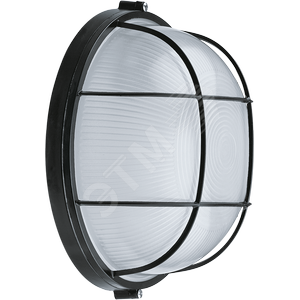 Светильник НПП-100w термостойкий круглый с решеткой IP54 черный (94809 NBL-R2)