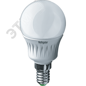 Лампа светодиодная LED 5вт E14 белая шар