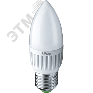 Лампа светодиодная LED 5вт E27 теплый матовая свеча