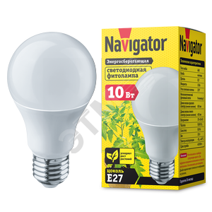 Лампа светодиодная LED 10вт Е27 для растений (61202 NLL-FITO)