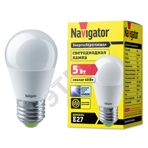 Лампа светодиодная LED 5вт Е27 дневной шар (61253 NLL-P-G45)