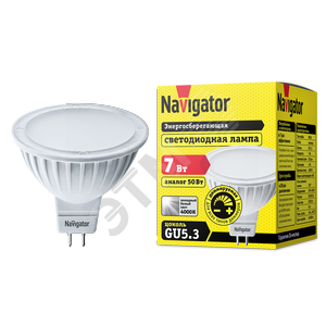 Лампа светодиодная LED 7вт 230в GU5.3 диммируемая белая (61383 NLL-MR16)