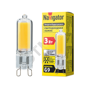 Лампа светодиодная LED 3вт 230в G9 белый капсульная (61490 NLL-G-G9)