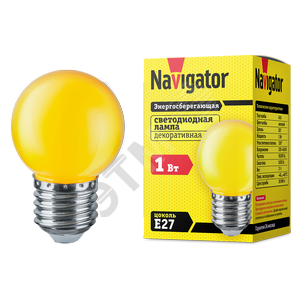 Лампа светодиодная LED 1вт Е27 желтый шар (71830 NLL-G45)