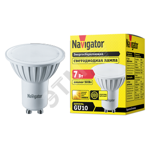 Лампа светодиодная LED 7вт 230в GU10 тепло-белая (94226 NLL-PAR16)