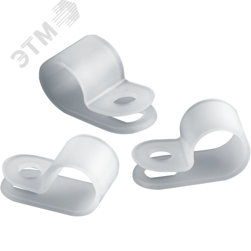 Скоба нейлоновая под винт 20мм белая NCC-20-100-WH (100 шт) - фото 1