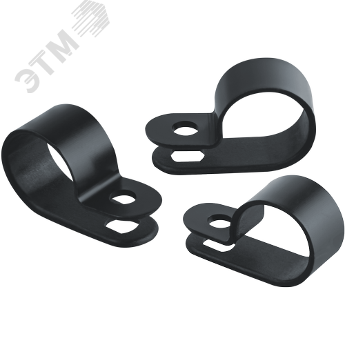 Скоба нейлоновая под винт 5мм черная NCC-05-100-BL (100 шт) - фото 1