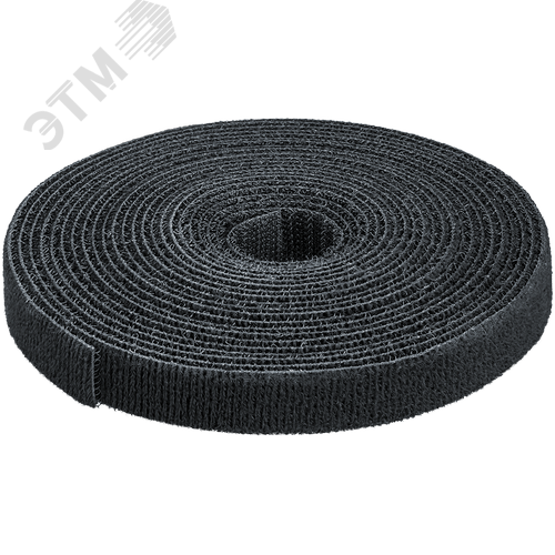 Хомут-липучка 16мм черный (5м ролл) - фото 1
