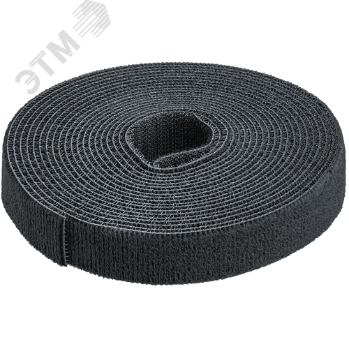 Хомут-липучка 20мм черный (5м ролл) - фото 1