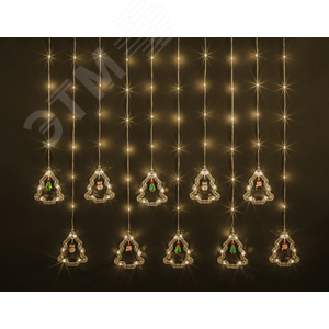 Изображение товара Гирлянда светодиодная новогодняя NGF-D034-01 бахрома елки и фигурки WW 3x0.6 м IP20 (шт)