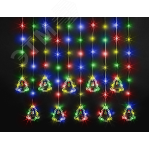 Гирлянда новогодняя светодиодная NGF-D034-03 бахрома елки и фигурки RGBY 3*0.6м IP20