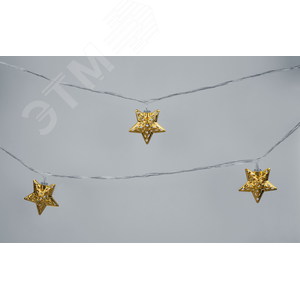 Гирлянда светодиодная новогодняя NGF-D042-02 нить золотые звезды WW 1.6 м IP20 - фото 2