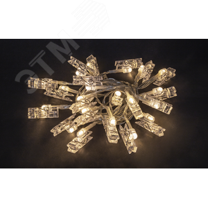 Гирлянда светодиодная новогодняя NGF-D048-01 прищепки CW 4.5 м - фото 1