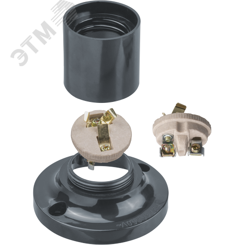 Патрон потолочный Е27 карболитовый черный - фото 2