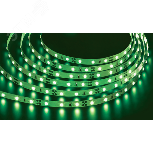 Лента светодиодная 4.8Вт/м 12В зеленый IP20 60LED/м NLS-3528 5м - фото 1