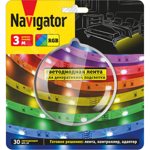 Комплект светодиодной ленты 7.2Вт/м 12В RGB IP20 30LED/м NLS-SET-01 3м - фото 2