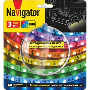Комплект светодиодной ленты 10Вт/м 12В RGB IP20 60LED/м NLS-SET-03 3м - фото 2