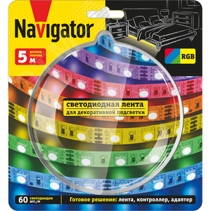 Комплект светодиодной ленты 10Вт/м 12В RGB IP20 60LED/м NLS-SET-04 5м - фото 2