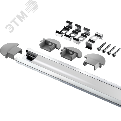 Профиль врезной алюминиевый 2м матовый экран 4 заглушки 4 крепежа для светодиодных лент NPR-03-SET - фото 1